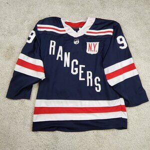 New York Rangers 2018 NHL Winter Jersey Blue Size Large L 52 DAMAGED SEE PHOTOS